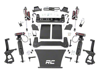 Rough Country 4-Inch Suspension Lift Kit with Vertex Adjustable Coil-Overs and Vertex Reservoir Shocks (19-25 4.3L, 5.3L, 6.2L Sierra 1500 AT4)