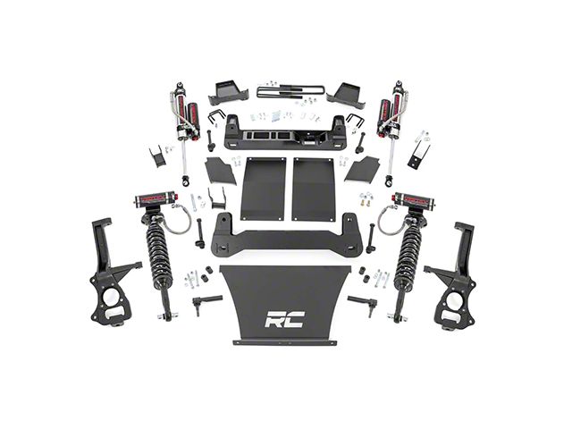 Rough Country 4-Inch Suspension Lift Kit with Vertex Adjustable Coil-Overs and Vertex Reservoir Shocks (19-24 Sierra 1500 AT4, Excluding Diesel)