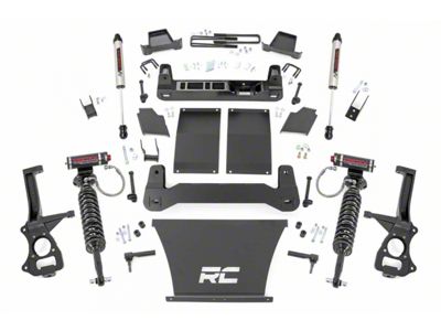 Rough Country 4-Inch Suspension Lift Kit with Vertex Adjustable Coil-Overs and V2 Monotube Shocks (19-25 4.3L, 5.3L, 6.2L Sierra 1500 AT4)