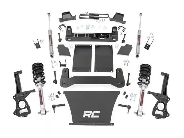 Rough Country 4-Inch Suspension Lift Kit with Lifted Struts and Premium N3 Shocks (19-24 Sierra 1500 AT4, Excluding Diesel)