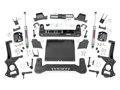 Rough Country 4-Inch Suspension Lift Kit with Strut Spacers and Premium N3 Shocks (19-25 3.0L Duramax Sierra 1500 AT4)