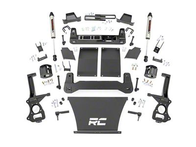 Rough Country 4-Inch Suspension Lift Kit with Strut Spacers and V2 Monotube Shocks (19-24 Sierra 1500 AT4, Excluding Diesel)