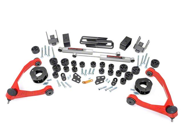 Rough Country 4.75-Inch Combo Suspension Lift Kit; Red (07-13 2WD Sierra 1500)