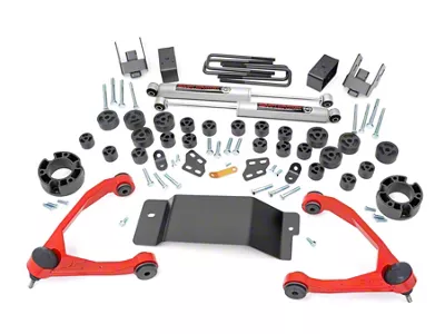 Rough Country 4.75-Inch Suspension and Body Lift Kit; Red (07-13 4WD Sierra 1500)