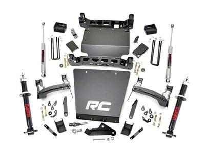 Rough Country 5-Inch Bracket Kit Suspension Lift Kit with Lifted Struts and Premium N3 Shocks (14-18 4WD Sierra 1500, Excluding Denali)