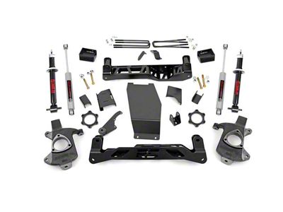 Rough Country 5-Inch Knuckle Suspension Lift Kit with Lifted Struts and Premium N3 Shocks (14-18 4WD Sierra 1500 w/ Stock Cast Steel Control Arms, Excluding Denali)