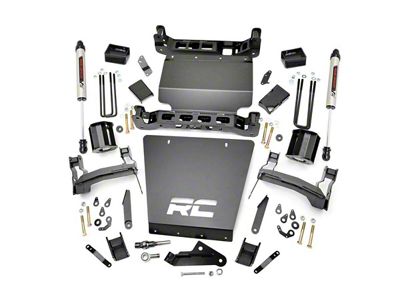 Rough Country 5-Inch Bracket Suspension Lift Kit with V2 Monotube Shocks (14-18 4WD Sierra 1500, Excluding Denali)