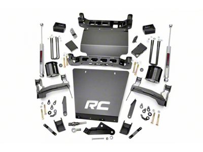 Rough Country 5-Inch Bracket Suspension Lift Kit with Premium N3 Shocks (14-18 4WD Sierra 1500, Excluding Denali)