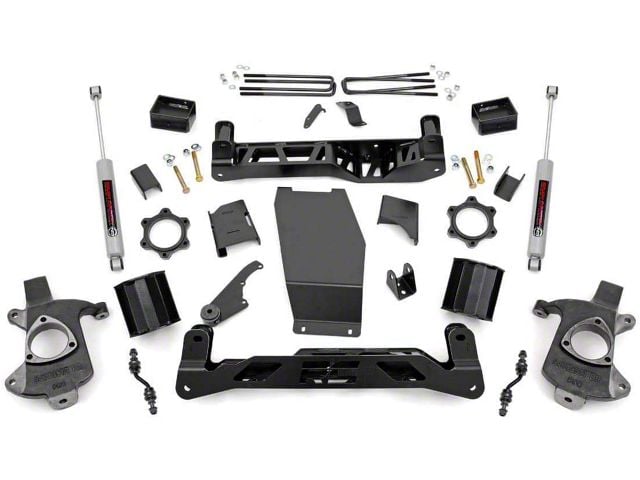 Rough Country 5-Inch Knuckle Suspension Lift Kit with Premium N3 Shocks (14-18 4WD Sierra 1500 w/ Stock Cast Alumium or Stamped Steel Control Arms, Excluding Denali)