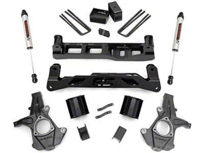 Rough Country 5-Inch Knuckle Suspension Lift Kit with V2 Monotube Shocks (14-18 2WD Sierra 1500 w/ Stock Cast Alumium or Stamped Steel Control Arms, Excluding Denali)
