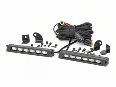 Rough Country 6-Inch Black Series Slimline LED Light Bars; Flood Beam (Universal; Some Adaptation May Be Required)