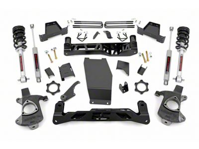 Rough Country 6-Inch Suspension Lift Kit with Lifted N3 Struts and Premium N3 Shocks (14-18 4WD Sierra 1500 w/ Stock Cast Steel Control Arms, Excluding Denali)