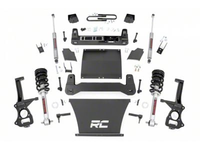 Rough Country 6-Inch Suspension Lift Kit with N3 Struts and N3 Rear Shocks (19-24 4.3L, 5.3L, 6.2L Sierra 1500 w/ Mono-Leaf OEM Rear Springs & w/o Adaptive Ride Control, Excluding AT4)