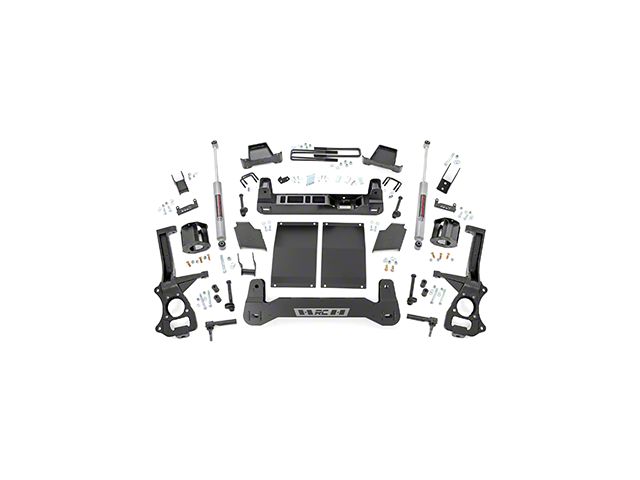 Rough Country 6-Inch Suspension Lift Kit with Premium N3 Shocks (19-24 3.0L Duramax Sierra 1500, Excluding AT4 & Denali)