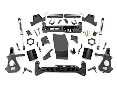 Rough Country 7-Inch Knuckle Suspension Lift Kit with V2 Monotube Shocks (14-18 4WD Sierra 1500, Excluding Denali)