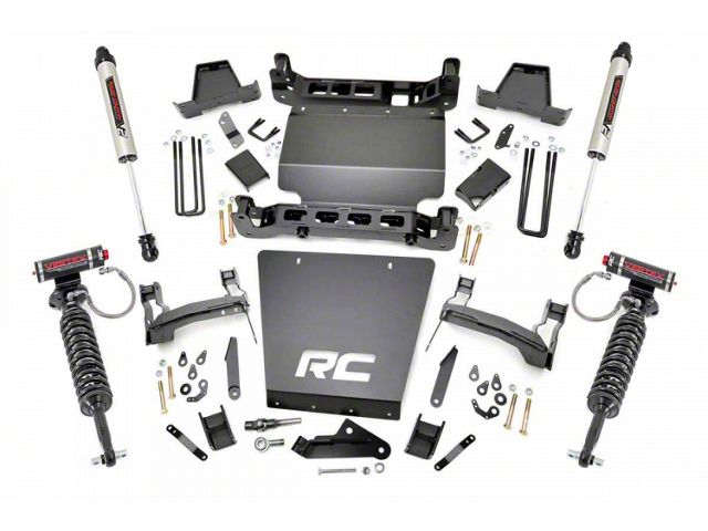 Rough Country 7-Inch Bracket Suspension Lift Kit with Vertex Adjustable Coil-Overs and V2 Monotube Shocks (14-16 4WD Sierra 1500 w/ Stock Cast Steel or Aluminum Control Arms, Excluding Denali)