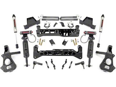 Rough Country 7-Inch Suspension Lift Kit with Vertex Adjustable Coil-Over and V2 Monotube Shocks (14-18 2WD Sierra 1500 w/ Stock Cast Steel Control Arms, Excluding Denali)