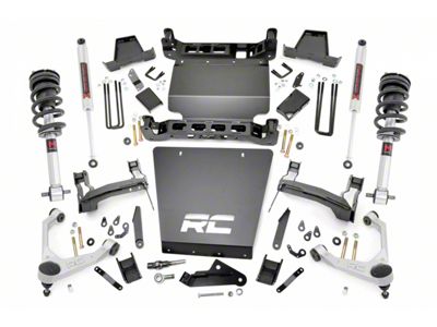 Rough Country 7-Inch Suspension Lift Kit with Lift Kit with M1 Struts and M1 Monotube Shocks (16-18 4WD Sierra 1500 w/ Stock Stamped Steel Control Arms, Excluding Denali)
