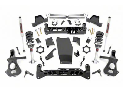 Rough Country 7-Inch Suspension Lift Kit with M1 Monotube Shocks (14-18 4WD Sierra 1500 w/ Stock Cast Aluminum or Stamped Steel Control Arms, Excluding Denali)