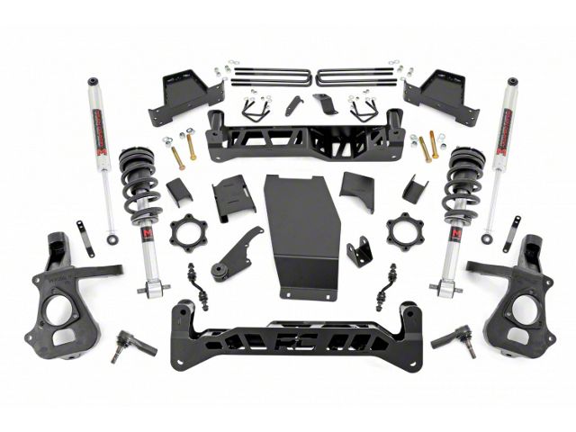 Rough Country 7-Inch Suspension Lift Kit with M1 Monotube Shocks (14-18 4WD Sierra 1500 w/ Stock Cast Steel Control Arms, Excluding Denali)
