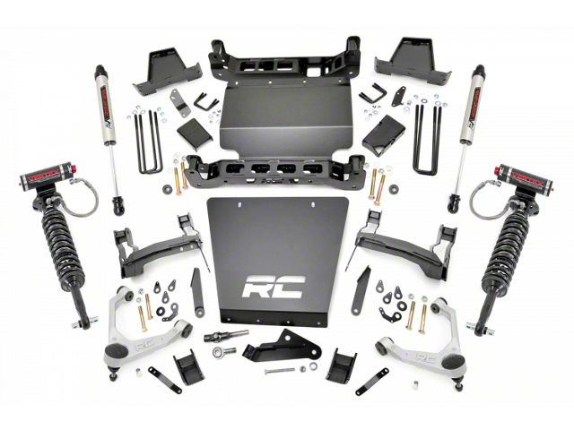 Rough Country 7-Inch Suspension Lift Kit with Vertex Coil-Overs and V2 Monotube Shocks (16-18 4WD Sierra 1500 w/ Stock Stamped Steel Control Arms, Excluding Denali)