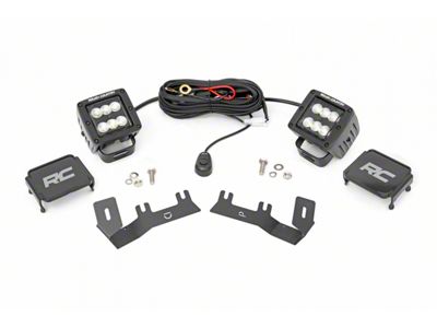 Rough Country Black Series LED Ditch Light Kit; Flood Beam (14-18 Sierra 1500)