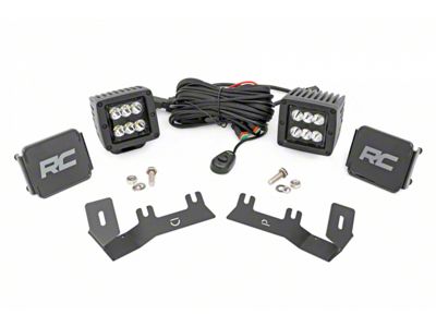 Rough Country Black Series LED Ditch Light Kit; Spot Beam (14-18 Sierra 1500)