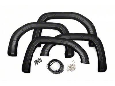 Rough Country Defender Pocket Fender Flares; Black (19-24 Sierra 1500)