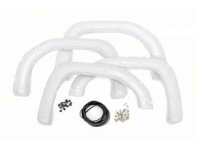 Rough Country Defender Pocket Fender Flares; Summit White (19-24 Sierra 1500)