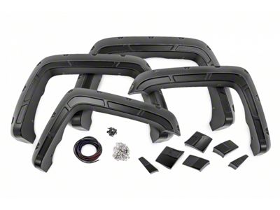 Rough Country Defender Pocket Fender Flares; Black (14-18 Sierra 1500)