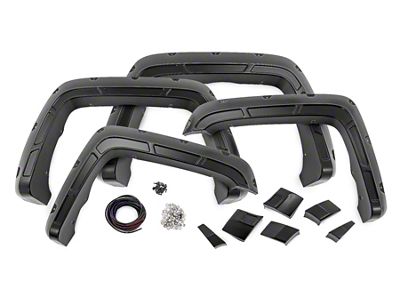 Rough Country Defender Pocket Fender Flares; Satin Steel (14-18 Sierra 1500)