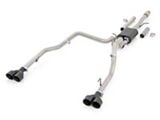 Rough Country Dual Exhaust System with Black Tips; Rear Exit (19-26 5.3L Sierra 1500 w/ Factory Dual Exhaust)