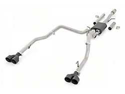 Rough Country Dual Exhaust System with Black Tips; Rear Exit (19-26 6.2L Sierra 1500 w/ Factory Dual Exhaust)