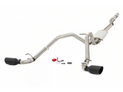 Rough Country Dual Exhaust System with Black Tips; Side Exit (11-18 6.2L Sierra 1500)