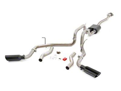 Rough Country Dual Exhaust System with Black Tips; Side/Rear Exit (99-06 4.8L Sierra 1500 Extended Cab w/ 6.50-Foot Standard Box)
