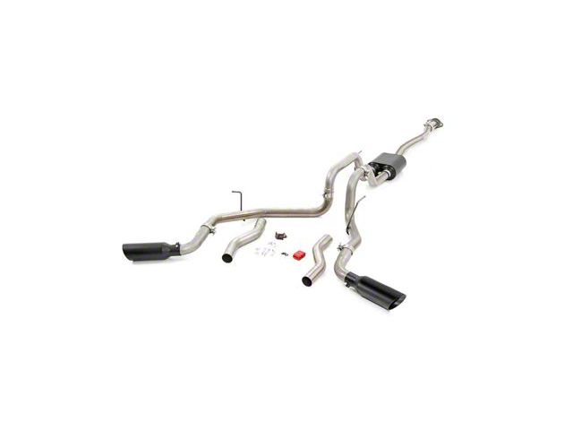 Rough Country Dual Exhaust System with Black Tips; Side/Rear Exit (99-06 4.8L Sierra 1500 Extended Cab w/ 6.50-Foot Standard Box)