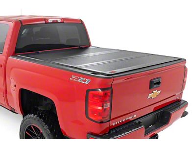 Rough Country Hard Tri-Fold Flip-Up Tonneau Cover (14-18 Sierra 1500 w/ 6.50-Foot Standard Box & Rail Caps)