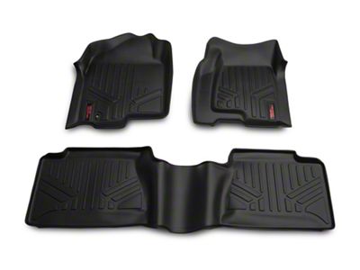 Rough Country Heavy Duty Front and Rear Floor Mats; Black (99-06 Sierra 1500 Extended Cab, Crew Cab)