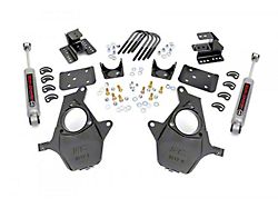 Rough Country Suspension Knuckle Lowering Kit with Premium N3 Shocks; 2-Inch Front / 4-Inch Rear (14-18 2WD Sierra 1500 w/ Stock Cast Aluminum or Stamped Steel Control Arms)