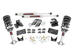 Rough Country Suspension Knuckle Lowering Kit with M1 Monotube Shocks; 2-Inch Front / 4-Inch Rear (14-18 2WD Sierra 1500 w/ Stock Cast Aluminum or Stamped Steel Control Arms)