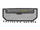 Rough Country Mesh Upper Replacement Grille with Black Series Amber DRL LED Light Bar; Black (16-18 Sierra 1500)