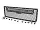Rough Country Mesh Upper Replacement Grille with Black Series Cool White DRL LED Light Bar; Black (14-15 Sierra 1500)