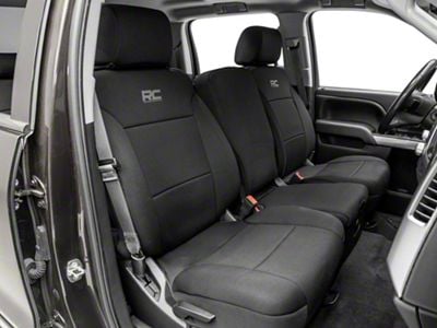 Rough Country Neoprene Front and Rear Seat Covers; Black (14-18 Sierra 1500 Crew Cab)