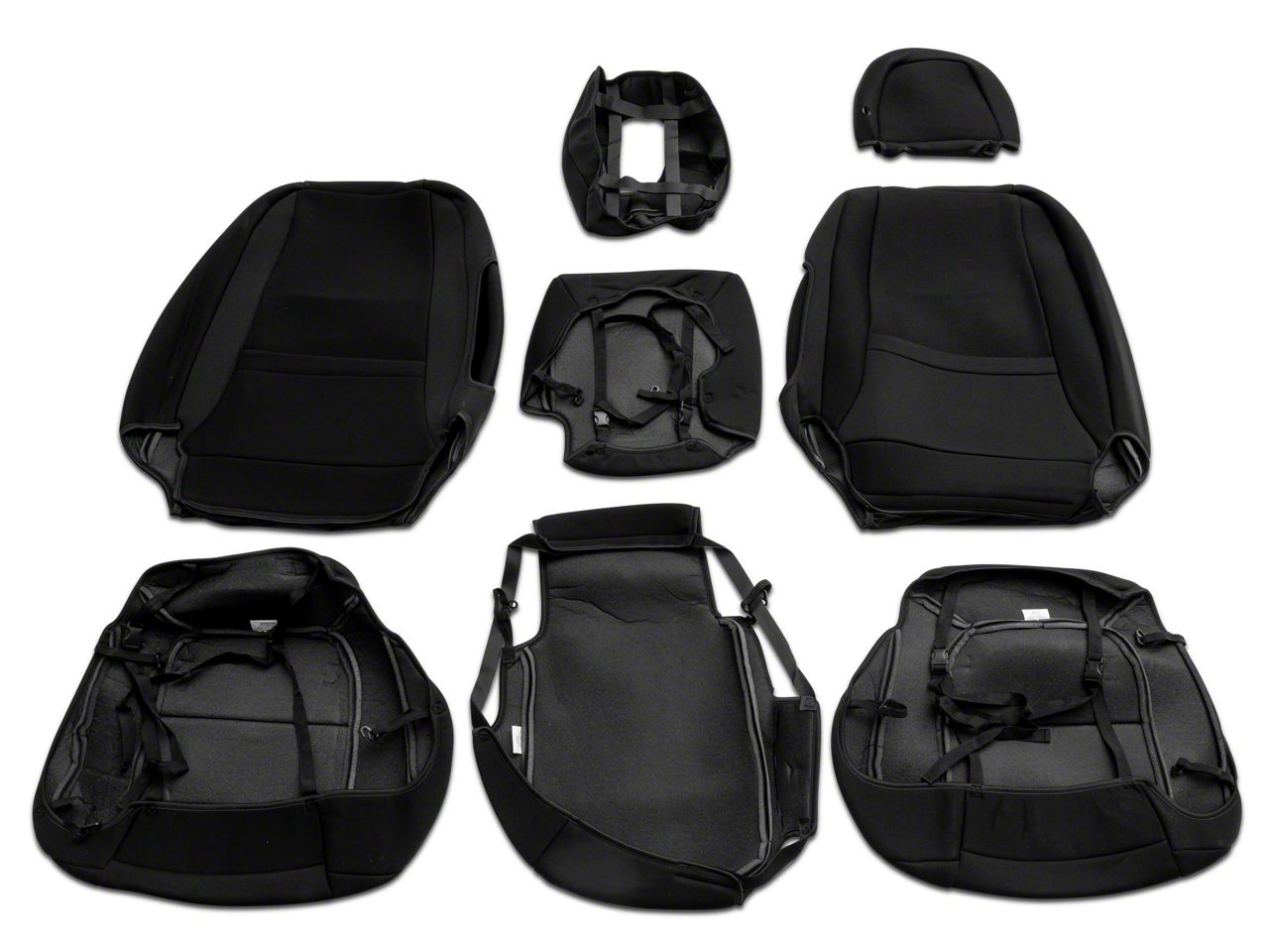 Rough Country Neoprene Front & Rear Seat Cover Combo For GM 99-06 1500 Trucks - Black (91019)