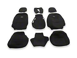 Rough Country Neoprene Front and Rear Seat Covers; Black (19-26 Sierra 1500 Crew Cab w/o Rear Seat Storage or Cup Holder)