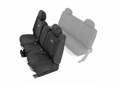 Rough Country Neoprene Front Seat Covers; Black (99-06 Sierra 1500 Regular Cab, Extended Cab)