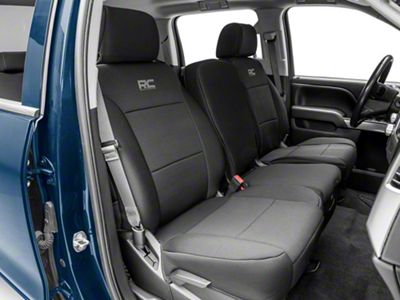 Rough Country Neoprene Front Seat Covers; Black (14-18 Sierra 1500 w/ Bucket Seats)