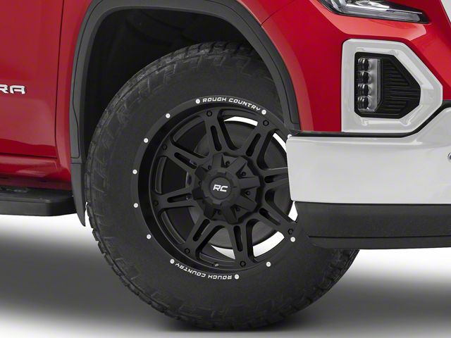 Rough Country 94 Series Matte Black Milled 6-Lug Wheel; 20x10; -18mm Offset (19-24 Sierra 1500)