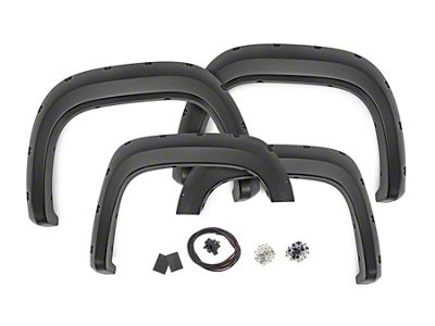 Rough Country Pocket Fender Flares; Stealth Gray (07-13 Sierra 1500 w/ 5.80-Foot Short Box)