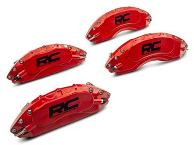 Rough Country Brake Caliper Covers; Red; Front and Rear (14-18 Sierra 1500)